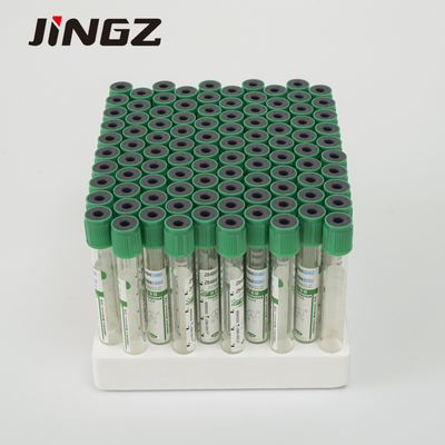 2-5ml γυαλιού πλαστική δειγμάτων αίματος συλλογής ηπαρίνη Vacuum λίθιου σωλήνων πράσινη