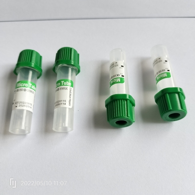 Σωλήνας 0.5ml PP 8*45mm συλλογής αίματος μικροϋπολογιστών Vacuum ηπαρίνης για μιάς χρήσεως