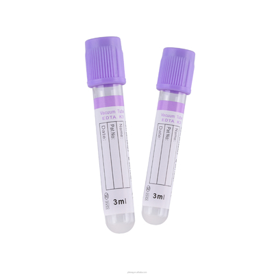Ψεκασμένη K3edta Vacuum 2ml ετικέτα cOem μπουκαλιών εξετάσεων αίματος γυαλιού πορφυρή