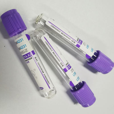 Ιατρικό κενό EDTA K3 Lavender φιαλιδίων τοπ σημάδι σωλήνων ISO13485 συλλογής αίματος