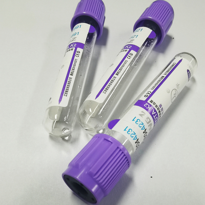 Πορφυρός EDTA ΚΑΠ κενός EDTA 3.2mg/ml σωλήνων K3 συλλογής αίματος πλαστικός σωλήνας δοκιμής