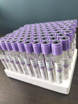 Κύπελλο K2 EDTA σωλήνα για 1ml-10ml χωρητικότητα με μωβ σωλήνα ετικέτα χρώμα στο υλικό γυαλιού