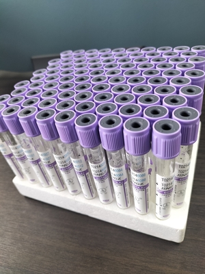 Κύπελλο K2 EDTA σωλήνα για 1ml-10ml χωρητικότητα με μωβ σωλήνα ετικέτα χρώμα στο υλικό γυαλιού