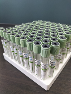 Ιατρικός σωλήνας συλλογής αίματος 2ml-10ml Ελαφρύ πράσινο καπάκι σωλήνας εξέτασης αίματος με καπάκι πίεσης