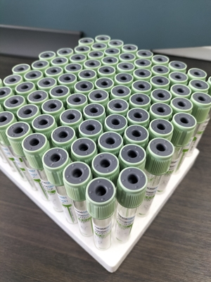 Ιατρικός σωλήνας συλλογής αίματος 2ml-10ml Ελαφρύ πράσινο καπάκι σωλήνας εξέτασης αίματος με καπάκι πίεσης