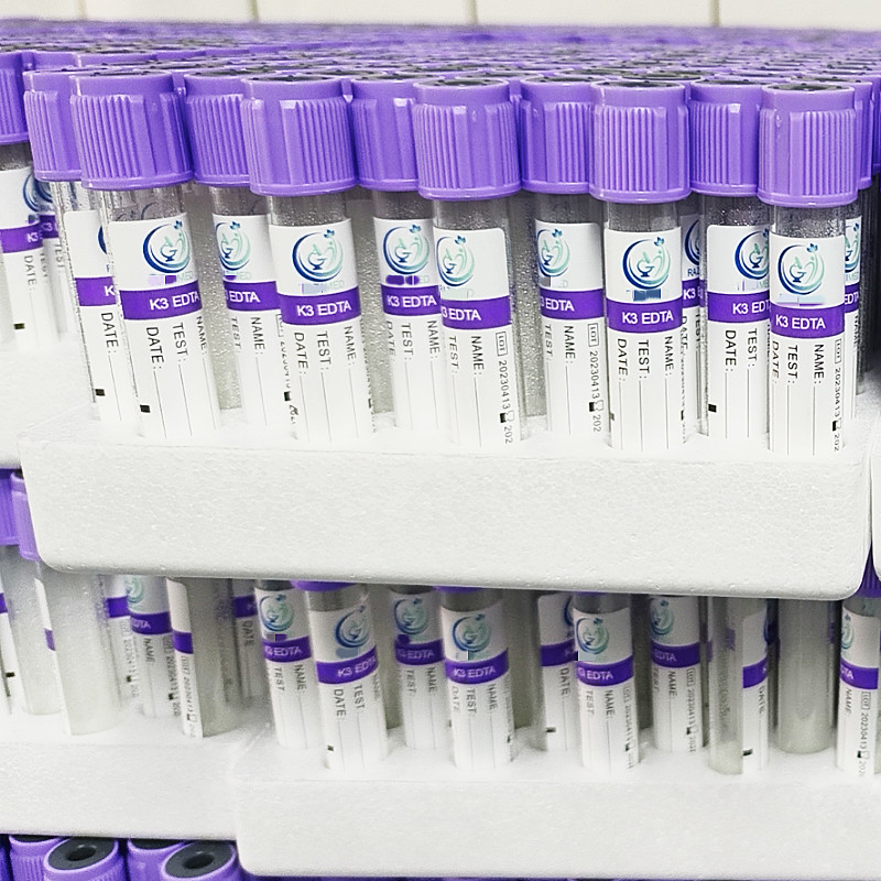 Πορφυρός EDTA ΚΑΠ κενός EDTA 3.2mg/ml σωλήνων K3 συλλογής αίματος πλαστικός σωλήνας δοκιμής