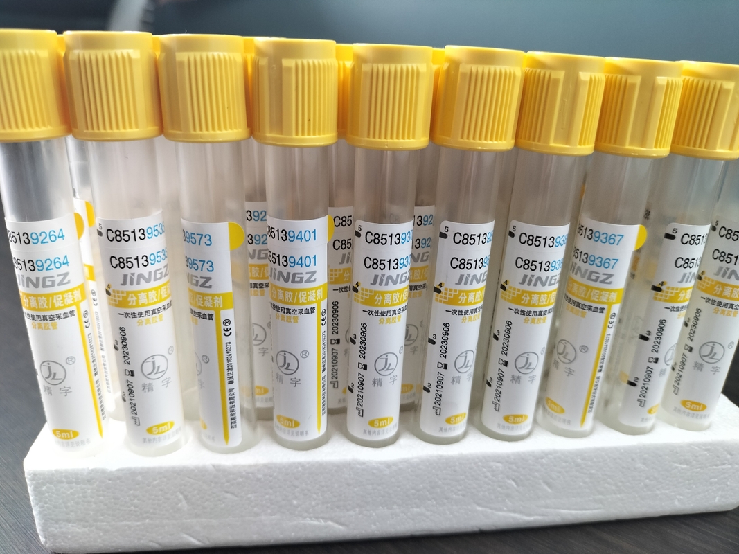 Ιατρικό σωλήνα συλλογής αίματος JINGZ 2-10 ml Gel Activator με κίτρινο επάνω μέρος