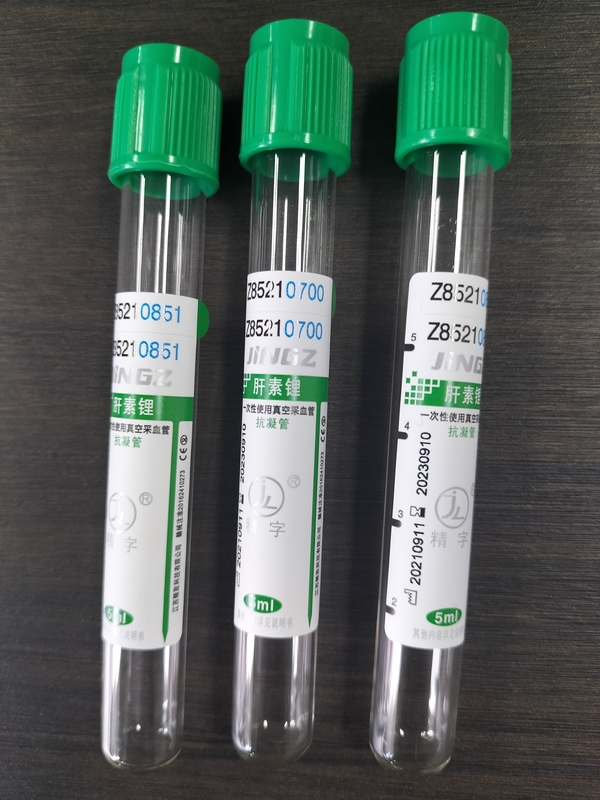Πράσινο κάλυμμα 2 ml-10 ml σωλήνα αιπαρίνης νατρίου για ιατρική εξέταση αίματος